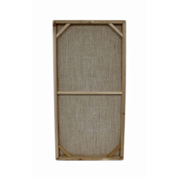 Shell Art Blue and White Murex Shell Burlap Canvas Wall Hanging - Picture 3 of 3